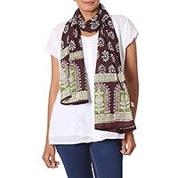 Batik cotton scarf,