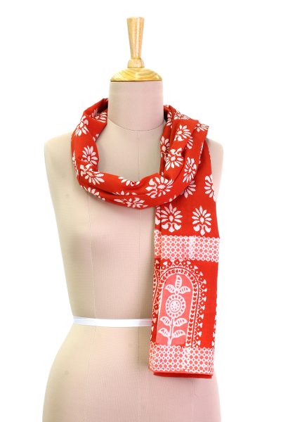 Cotton batik scarf, Sunflower Gardens