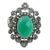Onyx cocktail ring, 'Green Daisy Halo' - Sterling Silver Cocktail Ring with Faceted Green Onyx (image 2b) thumbail