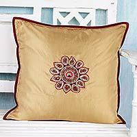 Silk cushion cover Floral Glamour India