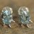 Blue topaz button earrings, 'Crystal Turtle' - Artisan Jewelry Earrings Sterling Silver and Blue Topaz thumbail