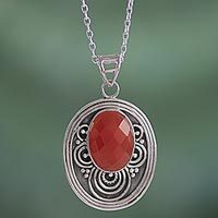 Carnelian pendant necklace,