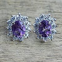 Amethyst stud earrings,