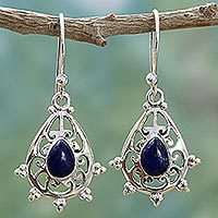 Lapis lazuli dangle earrings,