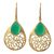 Gold plated onyx dangle earrings, 'Golden Vines in Green' - Gold Plated Silver Green Onyx Dangle Earrings India (image 2a) thumbail
