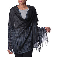 Wool shawl Magic Midnight India