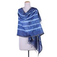Cotton and silk blend shawl,