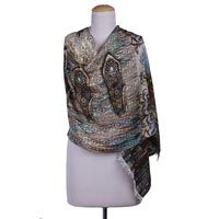 Hand painted silk shawl,