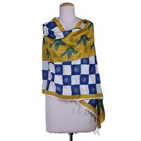 Hand painted silk shawl,