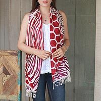 Hand painted silk shawl,