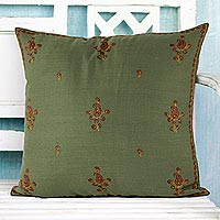 Wool cushion cover Paisley Forest India