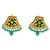 Gold plated onyx chandelier earrings, 'Green Glamour' - Handmade Gold Sterling Silver Chandelier Earrings India (image 2d) thumbail