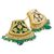 Gold plated onyx chandelier earrings, 'Green Glamour' - Handmade Gold Sterling Silver Chandelier Earrings India (image 2e) thumbail