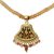 Gold plated hessonite pendant necklace, 'Floral Allure' - Hand Made Gold Silver Hessonite Pendant Necklace India (image 2a) thumbail