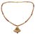 Gold plated hessonite pendant necklace, 'Floral Allure' - Hand Made Gold Silver Hessonite Pendant Necklace India (image 2b) thumbail