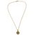 Gold plated pendant necklace, 'Circle of Flowers' - Gold Openwork Floral Pendant Necklace from India (image 2b) thumbail