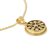 Gold plated pendant necklace, 'Circle of Flowers' - Gold Openwork Floral Pendant Necklace from India (image 2c) thumbail
