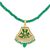 Gold plated onyx pendant necklace, 'Floral Green Allure' - Gold Filigree Onyx Floral Pendant Necklace from India (image 2a) thumbail
