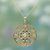 Gold plated blue topaz and amethyst pendant necklace, 'Golden Vines' - Amethyst Blue Topaz Cubic Zirconia Gold Plated Necklace thumbail