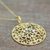 Gold plated blue topaz and amethyst pendant necklace, 'Golden Vines' - Amethyst Blue Topaz Cubic Zirconia Gold Plated Necklace (image 2b) thumbail