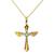 Gold plated blue topaz pendant necklace, 'Wings of Hope' - Blue Topaz 18k Gold Plated Sterling Silver Cross Necklace (image 2a) thumbail