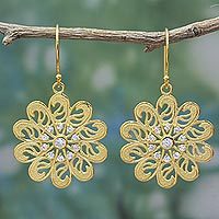 18k gold plated dangle earrings,