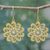 18k gold plated dangle earrings, 'Floral Paisley' - 18k Gold Plated Sterling Silver Cubic Zirconia Earrings thumbail
