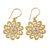 18k gold plated dangle earrings, 'Floral Paisley' - 18k Gold Plated Sterling Silver Cubic Zirconia Earrings (image 2a) thumbail