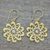 18k gold plated dangle earrings, 'Floral Paisley' - 18k Gold Plated Sterling Silver Cubic Zirconia Earrings (image 2b) thumbail