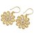 18k gold plated dangle earrings, 'Floral Paisley' - 18k Gold Plated Sterling Silver Cubic Zirconia Earrings (image 2d) thumbail
