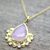 Gold plated rose quartz pendant necklace, 'Royal Corona' - Hand Crafted Gold Plated Rose Quartz Pendant Necklace India (image 2b) thumbail