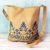 Cotton shoulder bag, 'Beige Delight' - Cotton Shoulder Bag Beige Floral Motifs from India thumbail