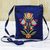 Polyester sling handbag, 'Lapis Beauty' - Rayon Embroidered Polyester Sling Handbag in Lapis India thumbail