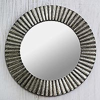 Featured review for Aluminum wall mirror, Silvery Rays