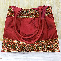 Embroidered shoulder bag Crimson Glamour India