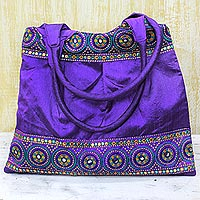 Embellished shoulder bag Purple Glamour India