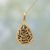 Gold plated sterling silver pendant necklace, 'Ganesha Leaf' - Gold Plated Sterling Silver Pendant Necklace Ganesha India thumbail
