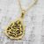 Gold plated sterling silver pendant necklace, 'Ganesha Leaf' - Gold Plated Sterling Silver Pendant Necklace Ganesha India (image 2b) thumbail