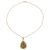 Gold plated sterling silver pendant necklace, 'Ganesha Leaf' - Gold Plated Sterling Silver Pendant Necklace Ganesha India (image 2e) thumbail