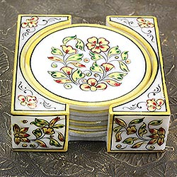 Marble coasters Golden Beauties set of 6 India