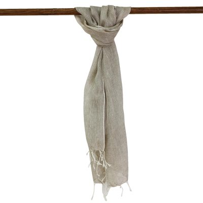 Linen scarf, Tan Patterns