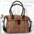 Cotton shoulder bag, 'Multicolored Bengal' - Hand Woven Multicolor Shoulder Bag with Leather from India thumbail