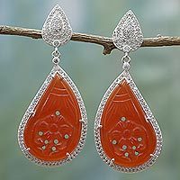 Carnelian dangle earrings,