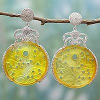 Agate dangle earrings,