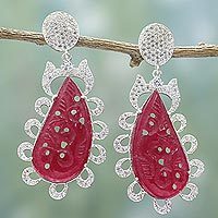 Jade dangle earrings,