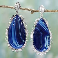 Agate dangle earrings,