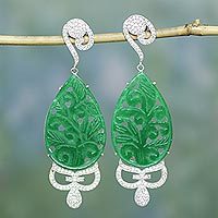Jade dangle earrings,