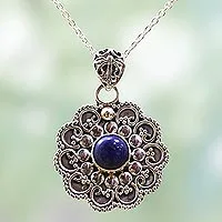 Lapis lazuli pendant necklace,