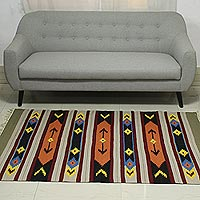Wool area rug Colorful Bliss 4x6 India