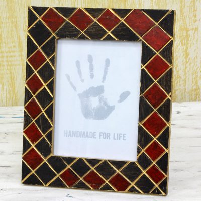 Wood photo frame, Red and Black Glamour (6x8)